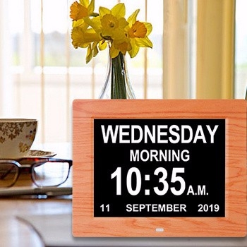 8inch Day Clock with wooden print (DDC-8009)